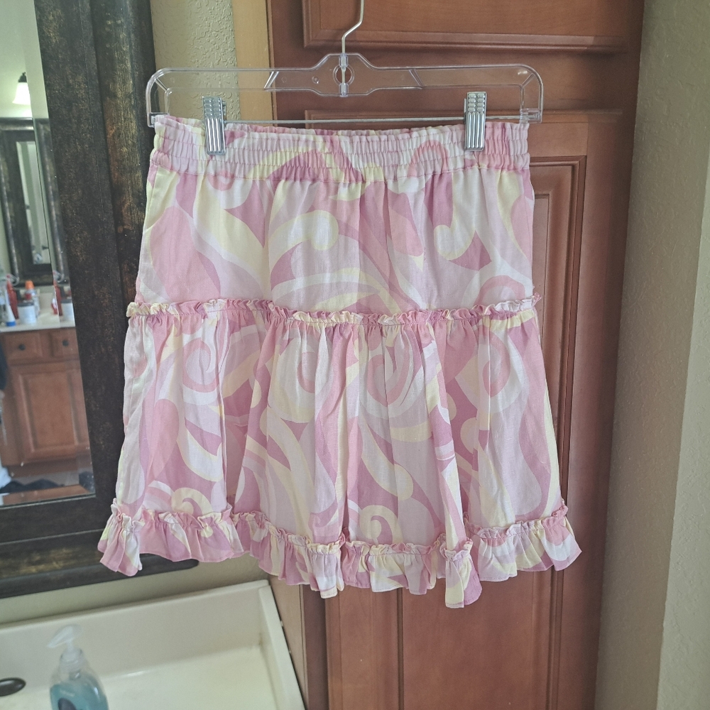 Hill House The Paz Skirt In Candy Keleidoscope Ruffle Tiered Skirt Size Medium - Picture 7 of 15